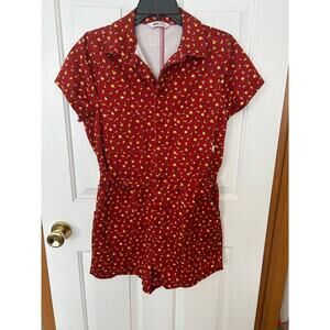 Rollas Alpine Hamptons Romper floral jumpsuit denim size M